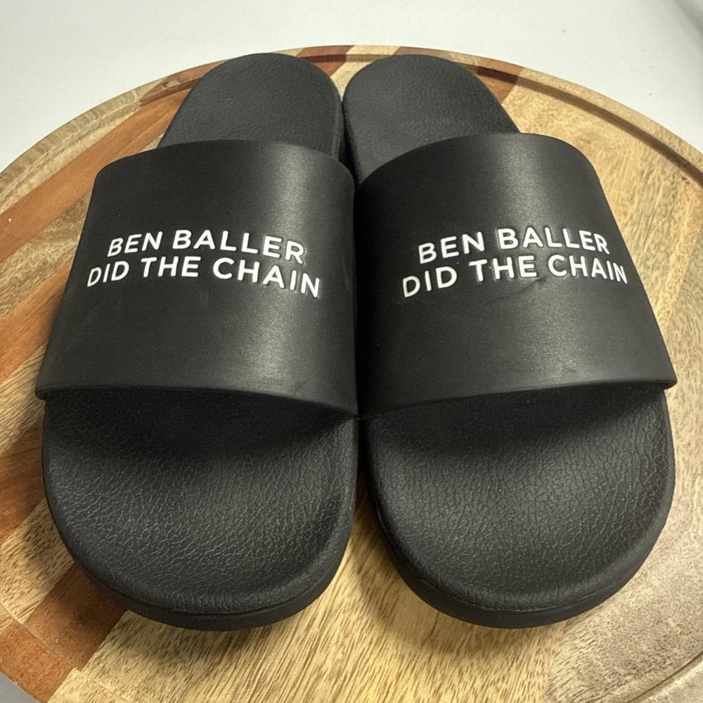 Straye "Ben Baller Did The Chain" Slide Black Mens Size 13 Sandal Slip In